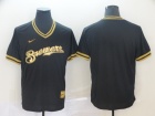 Milwaukee Brewers Blank Nike Black Gold Fashion Jersey