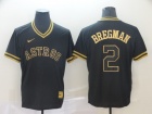 Houston Astros #2 Alex Bregman Nike Black Gold Fashion Jersey