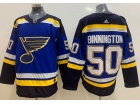 Adidas St.Louis Blues #50 Jordan Binnington Blue Hockey Jersey