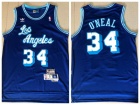 Los Angeles Lakers #34 Shaquille O'Neal Blue Throwback Jersey