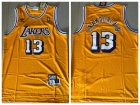 Los Angeles Lakers #13 Wilt Chamberlain Yellow Throbwack Jersey