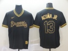 Atlanta Braves #13 Ronald Acuna Jr. Nike Black Gold Fashion Jersey