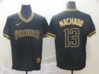 San Diego Padres #13 Manny Machado Nike Black Gold Fashion Jersey