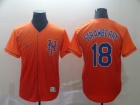 New York Mets #18 Darryl Strawberry Orange Nike Fade Jersey