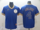 Milwaukee Brewers #4 Paul Molitor Blue Nike Cooperstown Collection Legend V-Neck Jersey