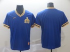 Seattle Mariners Blank Blue Nike Cooperstown Collection Legend V-Neck Jersey