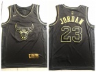 Nike Chicago Bulls #23 Michael Jordan Black Golden Swingman Jersey