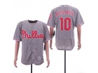 Philadelphia Phillies #10 J.T. Realmuto Gray Flex Base Jerseys