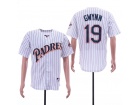 San Diego Padres #19 Tony Gwynn White Pinstripes Turn Back Jersey