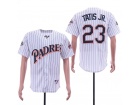 San Diego Padres #23 Fernando Tatis Jr. White Pinstripes Turn Back Jersey