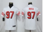 Woman San Francisco 49ers #97 Nick Bosa White Color Rush Limited Jersey