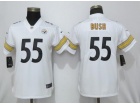 Woman Pittsburgh Steelers #55 Devin Bush White Vapor Limited Jersey