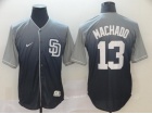 San Diego Padres #13 Manny Machado Gray Nike Fade Jersey