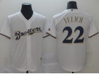 Milwaukee Brewers #22 Christian Yelich White Cool Base Jersey