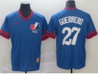 Montreal Expos  #27 Vladimir Guerrero JR Blue Nike Cooperstown Collection Legend V-Neck Jersey