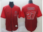 Los Angeles Angels #27 Mike Trout Red Nike Fade Jersey