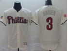 Philadelphia Phillies #3 Bryce Harper Cream Independence Day Flexbase Jersey