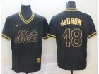 New York Mets #48 Jacob DeGrom Black Gold Fashion Jersey