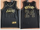 Los Angeles Lakers #24 Kobe Bryant Black Golden Swingman Jersey