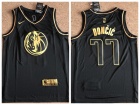 Nike Dallas Mavericks #77 Luka Doncic Black Golden Swingman Jersey