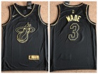 Nike Miami Heat #3 Dwyane Wade Black Golden Swingman Jersey