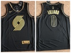 Nike Portland Trail Blazers #0 Damian Lillard Black Golden Swingman Jersey