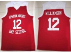 Spartanburg Day School Griffins #12 Zion Williamson Red High School Basketball Jersey