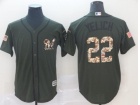 Milwaukee Brewers #22 Christian Yelich Green Salute To Serice Jersey