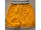 Michigan Wolverines Yellow Throwback Basketball Shorts