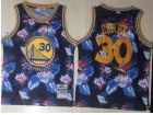 Golden State Warriors #30 Stephen Curry Ness Floral Fashion 1996-97 Throwback Jersey