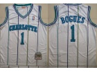 New Orleans Hornets #1 Muggsy Bogues White 1992-93 Hardwood Classic Throwback Jersey