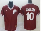 Philadelphia Phillies #10 Darren Daulton Red Nike Cooperstown Collection Legend V-Neck Jersey