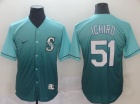 Seattle Mariners #51 Randy Johnson Blue Nike Fade Fashion Jersey