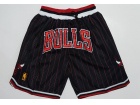 Chicago Bulls Black with Red Pinstripes Throwback Basketball Short