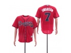 Atlanta Braves #7 Dansby Swanson Red 2019 Cool Base Jersey