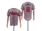 Atlanta Braves #8 Javy Lopez Gray Throwback Jersey