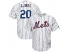 Custom New York Mets #20 Pete Alonso White Pinstripes Cool Base Jersey