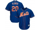 Custom New York Mets #20 Pete Alonso Blue Cool Base Jersey