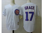 Chicago Cubs #17 Mark Grace White Cool Base Jersey