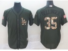 Los Angeles Dodgers #35 Cody Bellinger Green Salute To Service Jersey