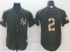 New York Yankees #2 Derek Jeter Green Salute to Service Cool Base Jerseys