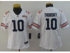 Woman Chicago Bears #10 Mitch Trubisky White Throwback Vapor Untouchable Limited Jersey