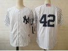 New York Yankees #42 Mariano Rivera White with USA Flag 2001 Baseball Jersey