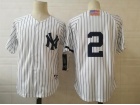 New York Yankees #2 Derek Jeter White with USA Flag 2001 Baseball Jersey