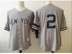 New York Yankees #2 Derek Jeter Gray with USA Flag 2001 Baseball Jersey