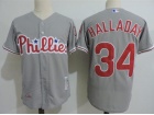 Philadelphia Phillies #34 Roy Halladay Gray Throwback Baseball Jersey