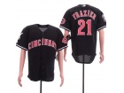 Cincinnati Reds  #21 Frazier Black Cool Base Jersey