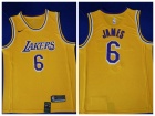 Nike Los Angeles Lakers #6 LeBron James Yellow Swingman Basketball Jersey