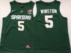 Michigan State Spartans #5 Cassius Winston Green College Basketball Jersey