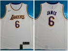 Nike Los Angeles Lakers #6 LeBron James White Swingman Basketball Jersey